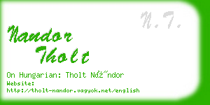 nandor tholt business card